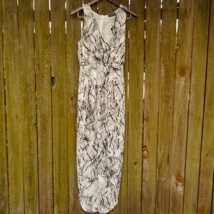 Astr medium patterned maxi high-low dress